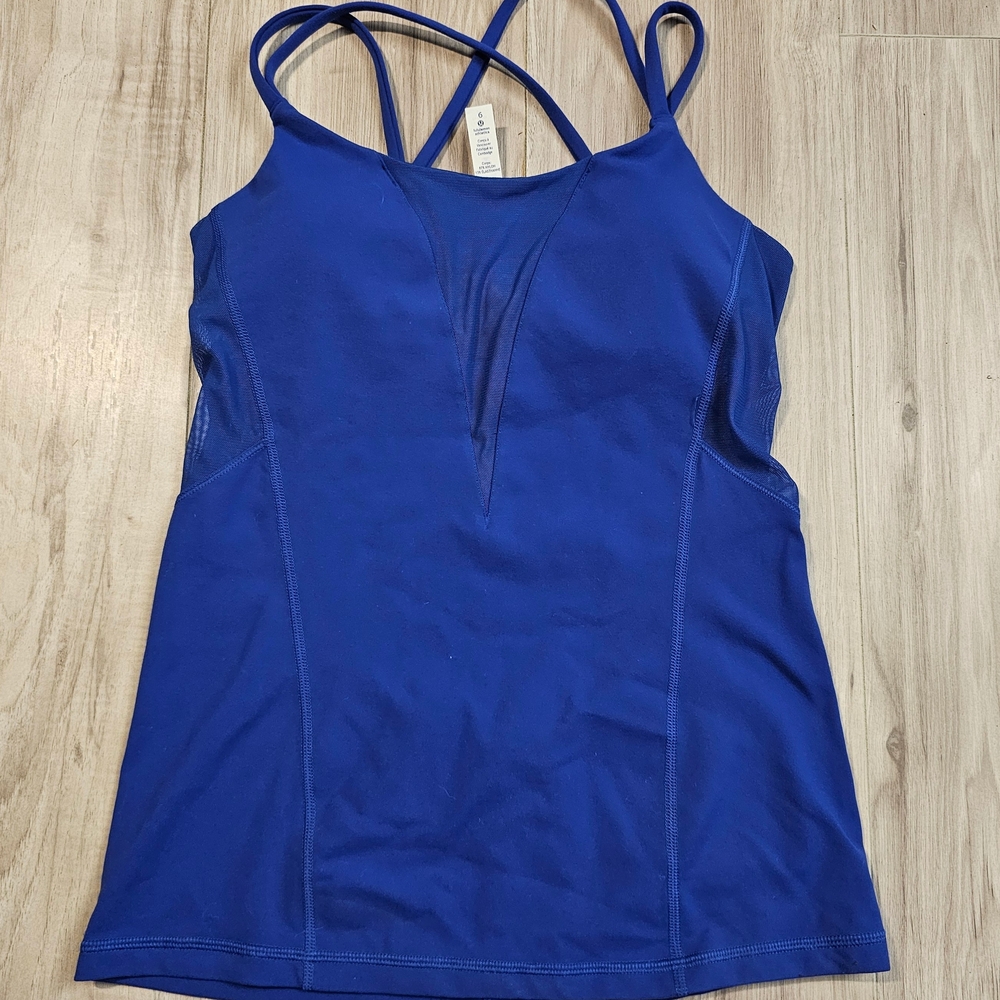 NWT LULULEMON Exquisite Bra Strappy Tank Top – Sapphire Blue – Size 6